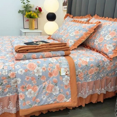 新款针织棉床盖款夏被四件套绗缝加棉亲肤空调被裸睡夏凉被批发