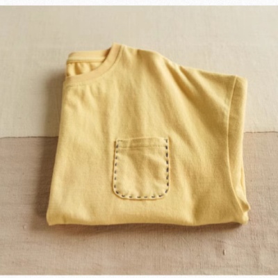 阳光口袋|手缝细节宽松休闲圆领T恤25夏季新款短袖上衣女装