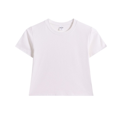 女装2025春夏美式辣妹短袖t恤修身t恤正肩短款上衣女氨纶纱Ｔ恤女