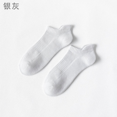 男士纯色短袜秋冬加厚运动袜子毛巾底纯棉棉纱提耳短筒户外毛圈袜
