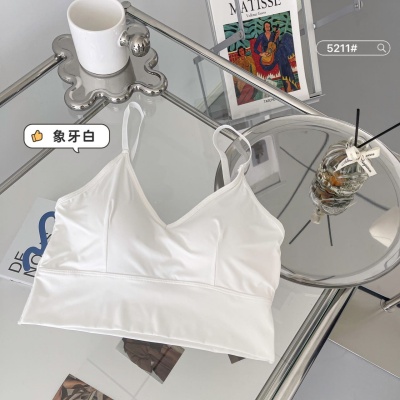 夏季新款冰丝美背批发固定一体杯抹胸式内衣外穿打底小胸薄款裹胸