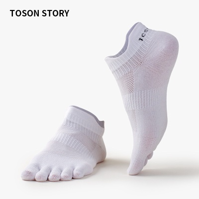 五指袜夏季薄款透气护跟船袜男士网眼户外运动五趾速干短筒分趾袜