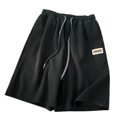 冰丝短裤男ins潮牌港风运动五分大裤衩男生沙滩外穿宽松休闲裤子