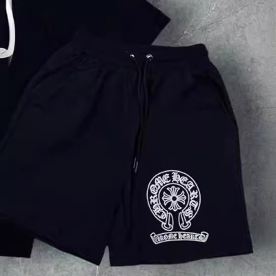 欧美T恤潮复古印花圆领短袖男士宽松纯棉宽松hiphop裤子情侣套装