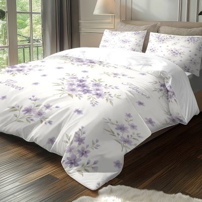 跨境花卉被套简约小清新印花三件套磨毛枕套被罩外贸家居床品批发