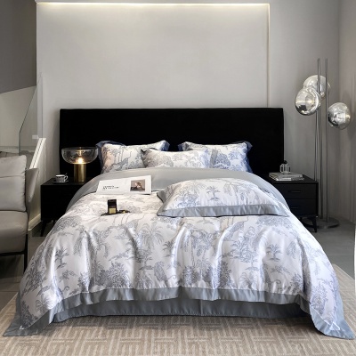 A类母婴级冰丝四件套水洗真丝被套天丝床单三件套夏凉被床上用品