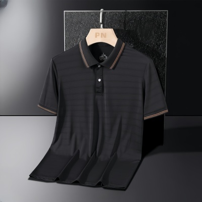 polo衫男装潮牌t恤爸爸装商务绅士冰丝降温T恤中老年休闲薄款男装