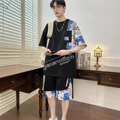 青少年夏季运动套装12-15岁男孩衣服13初高中学生短袖t恤大码夏装