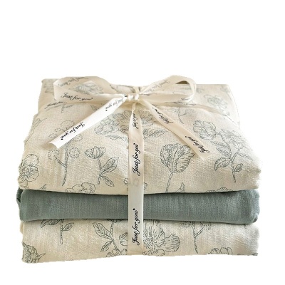 母婴级A类有氧双层纱四件套小清新碎花被套床单床笠学生宿舍3件套