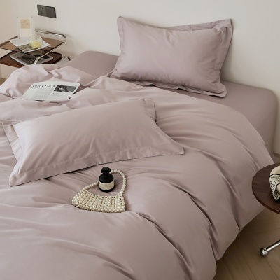 100s全棉长绒棉四件套a类纯棉被套亲肤裸睡三件套高级感床上用品4