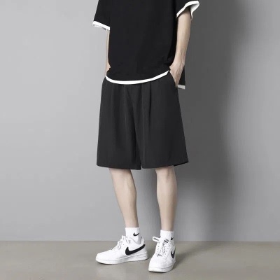 短裤男士夏季冰丝薄款外穿速干宽松篮球裤子五分休闲运动裤衩速干