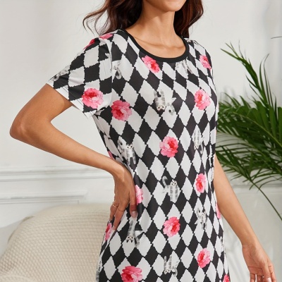 欧美女装新款跨境夏季碎花连衣裙欧美时尚女装印花连衣裙夏季休闲