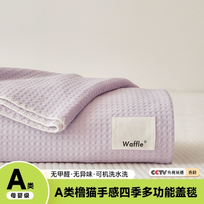 华夫格毛毯加厚夏天空调毯子午睡办公室床上用沙发盖毯午休薄被子