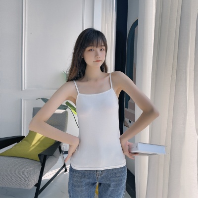 大码吊带背心女打底外穿无袖上衣百搭性感黑白色吊带女夏内搭