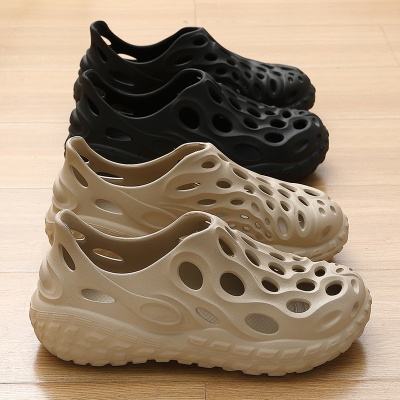 夏季凉鞋男款2024新款外穿透气防滑拖鞋开车运动沙滩包头洞洞鞋男