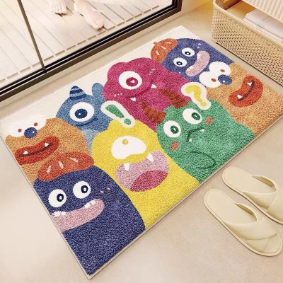 吸水小怪兽浴室地垫卫生间脚垫仿羊绒进门防滑垫家用卧室地毯门垫