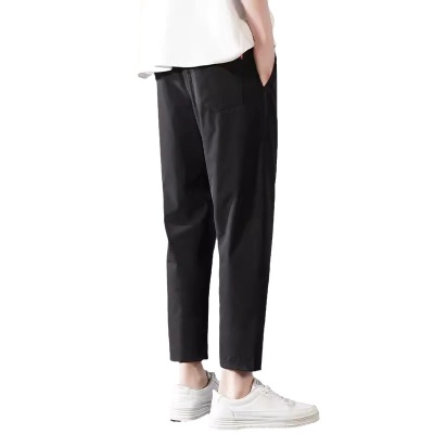 2025夏季男士冰丝裤休闲运动九分裤冰感直筒男裤四面弹大码速干裤