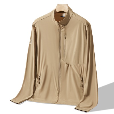 夏季防晒衣男立领户外防紫外线透气原纱运动外套冰感皮肤衣钓鱼服