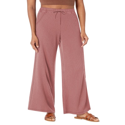 跨境欧美大码阔腿休闲裤慕斯暖绒带口袋女200斤宽松抽绳阔腿长裤