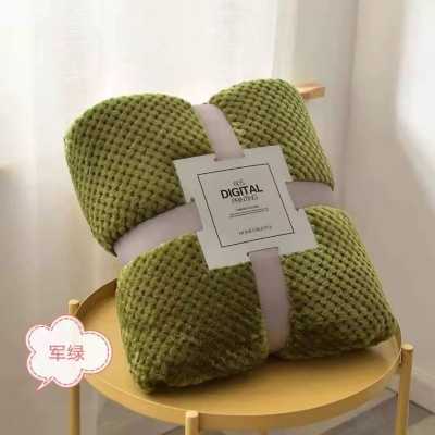 沙发礼品空调毯菠萝格毛毯加厚纯色法兰绒盖毯午睡办公室毯子批发