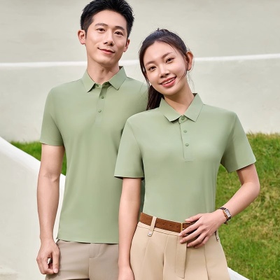 无痕冰丝凉感工作服工装短袖polo衫定制印logo刺绣公司文化衫t恤