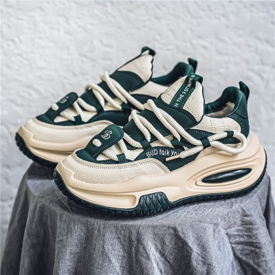 男鞋春季户外跑步耐磨厚底增高运动潮鞋学生校园风百搭网红老爹鞋